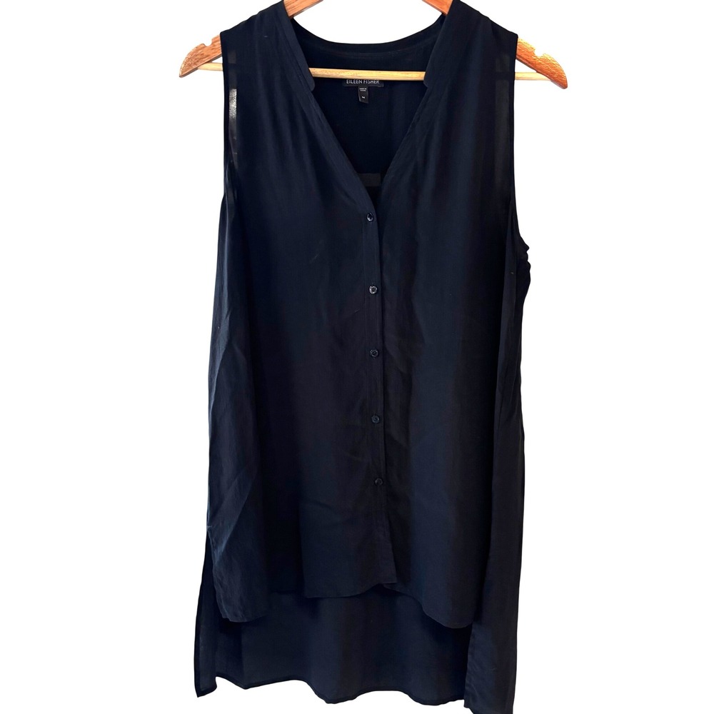 Eileen Fisher Black Sleeveless Tunic Top